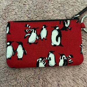 Vera Bradley Zip ID wallet — Playful Penguins (red)